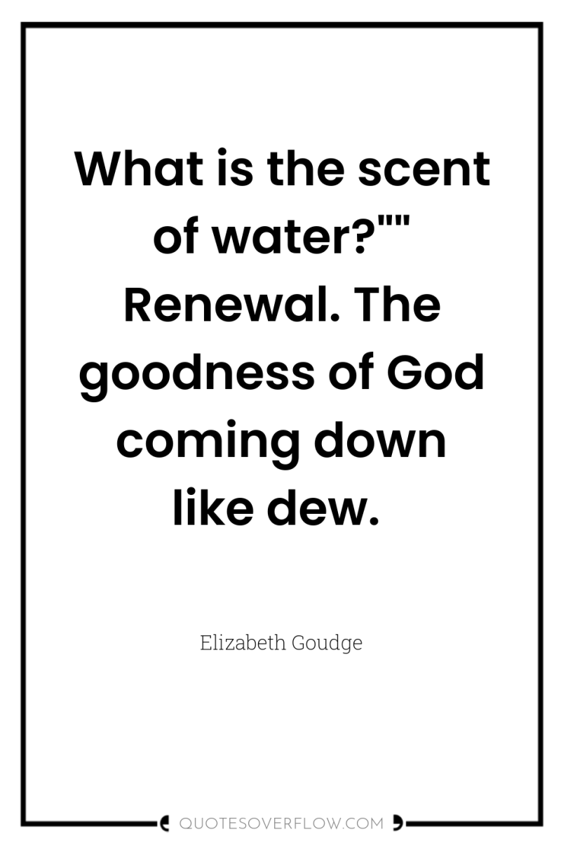 What is the scent of water?