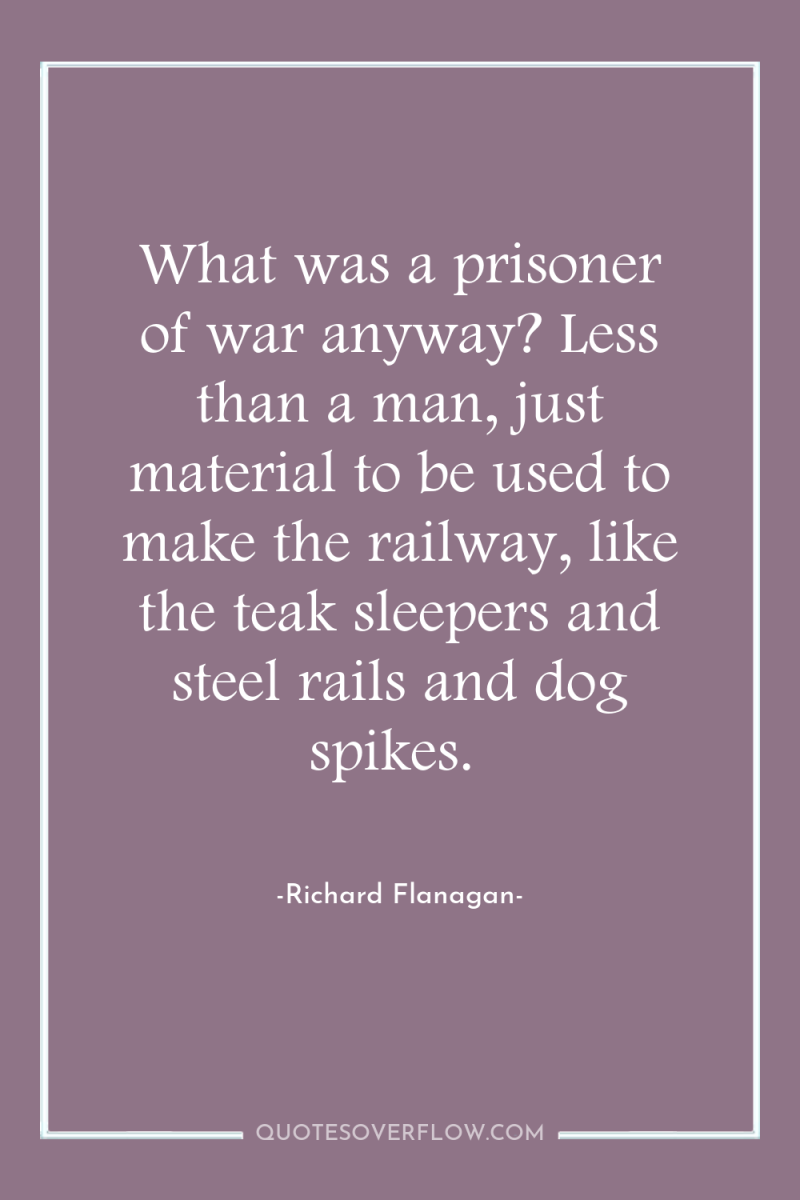 What was a prisoner of war anyway? Less than a...