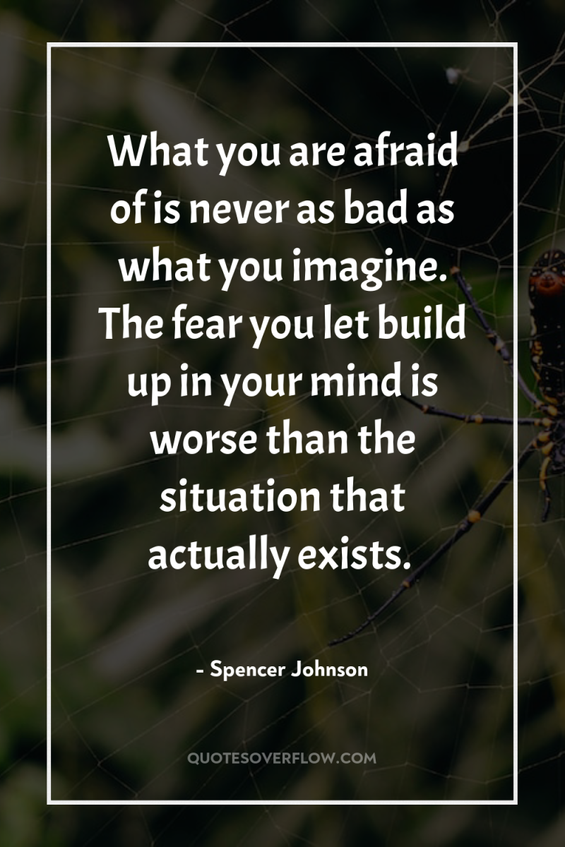 What you are afraid of is never as bad as...