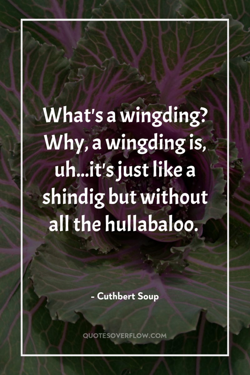 What's a wingding? Why, a wingding is, uh...it's just like...