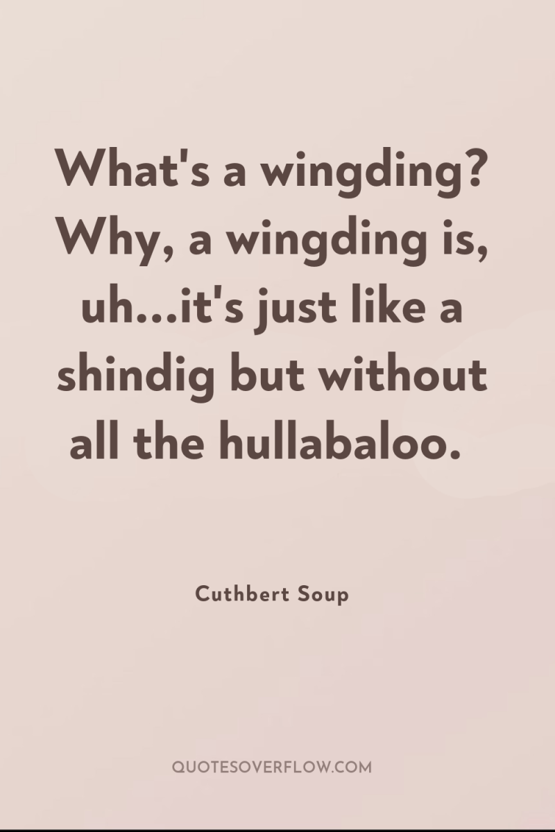 What's a wingding? Why, a wingding is, uh...it's just like...
