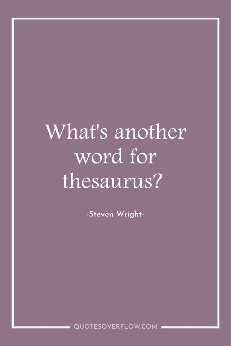 What's another word for thesaurus? 