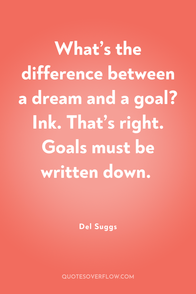 What’s the difference between a dream and a goal? Ink....