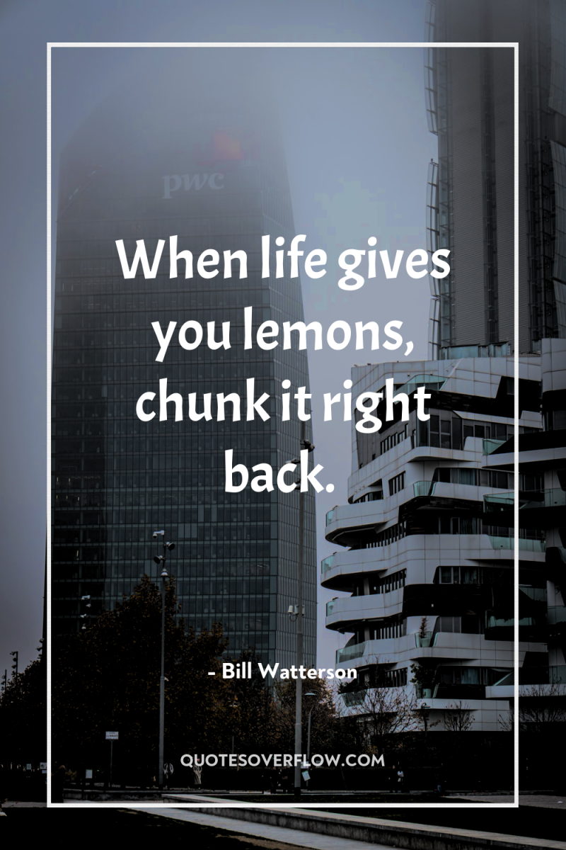 When life gives you lemons, chunk it right back. 