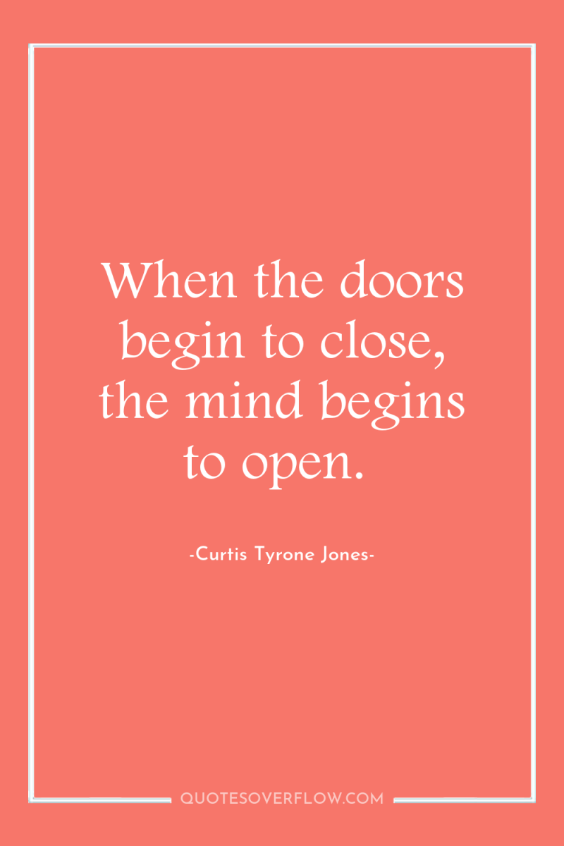 When the doors begin to close, the mind begins to...
