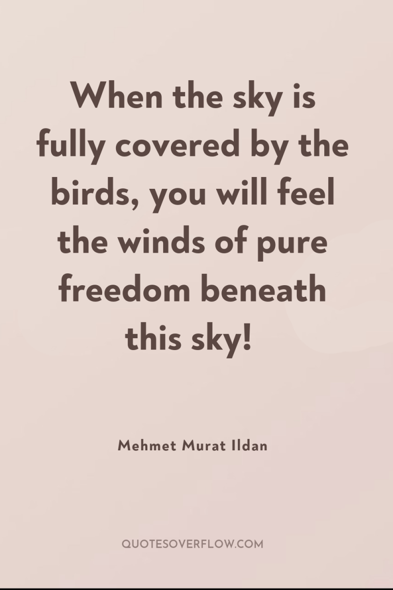 When the sky is fully covered by the birds, you...