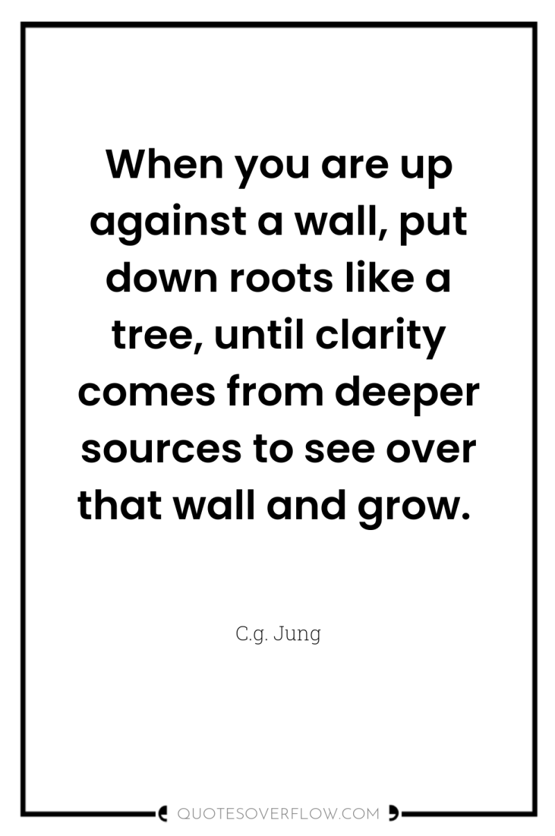 When you are up against a wall, put down roots...