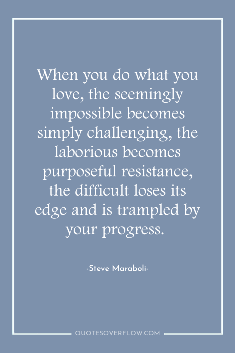 When you do what you love, the seemingly impossible becomes...