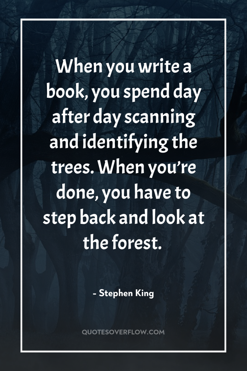 When you write a book, you spend day after day...