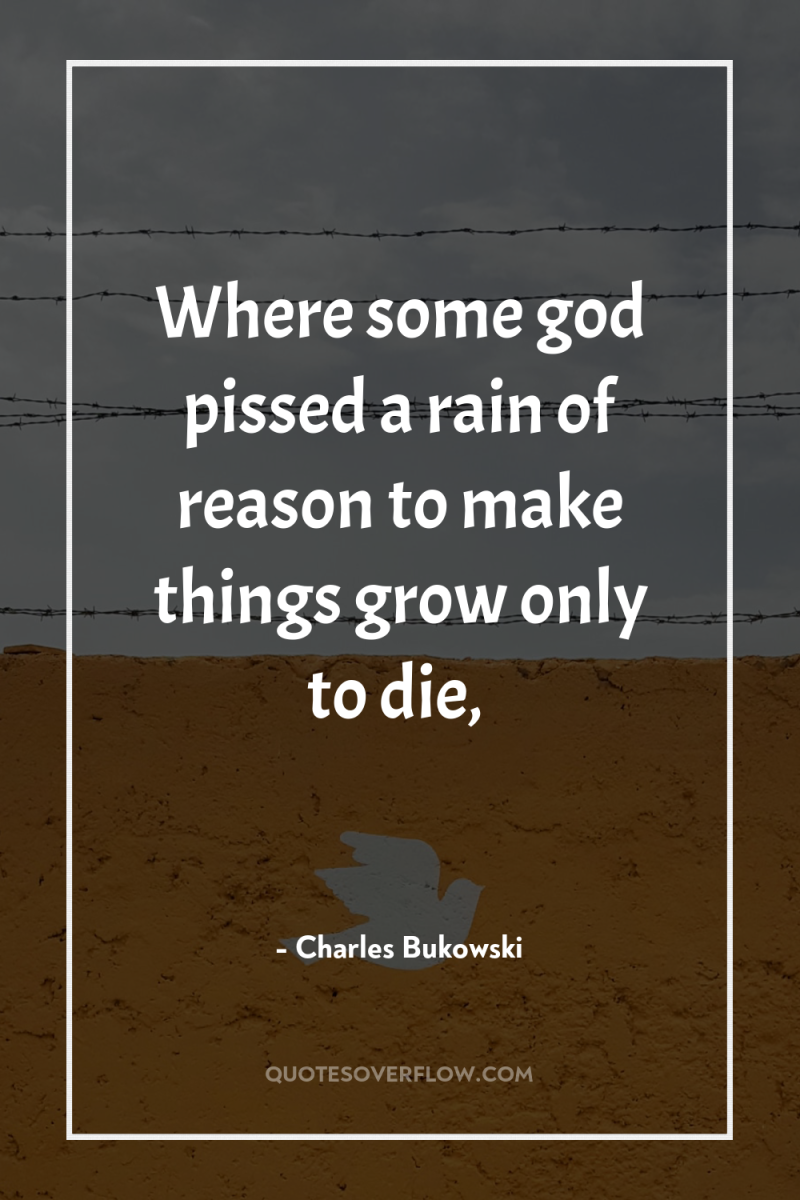 Where some god pissed a rain of reason to make...