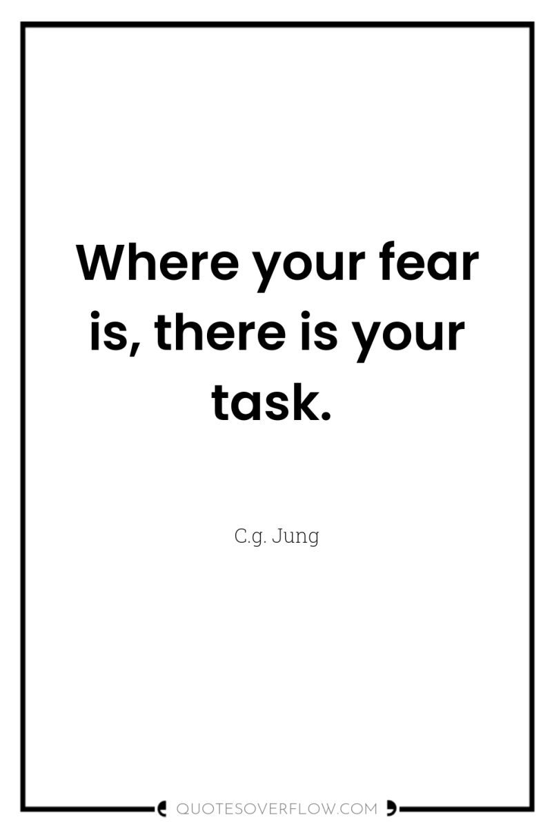 Where your fear is, there is your task. 