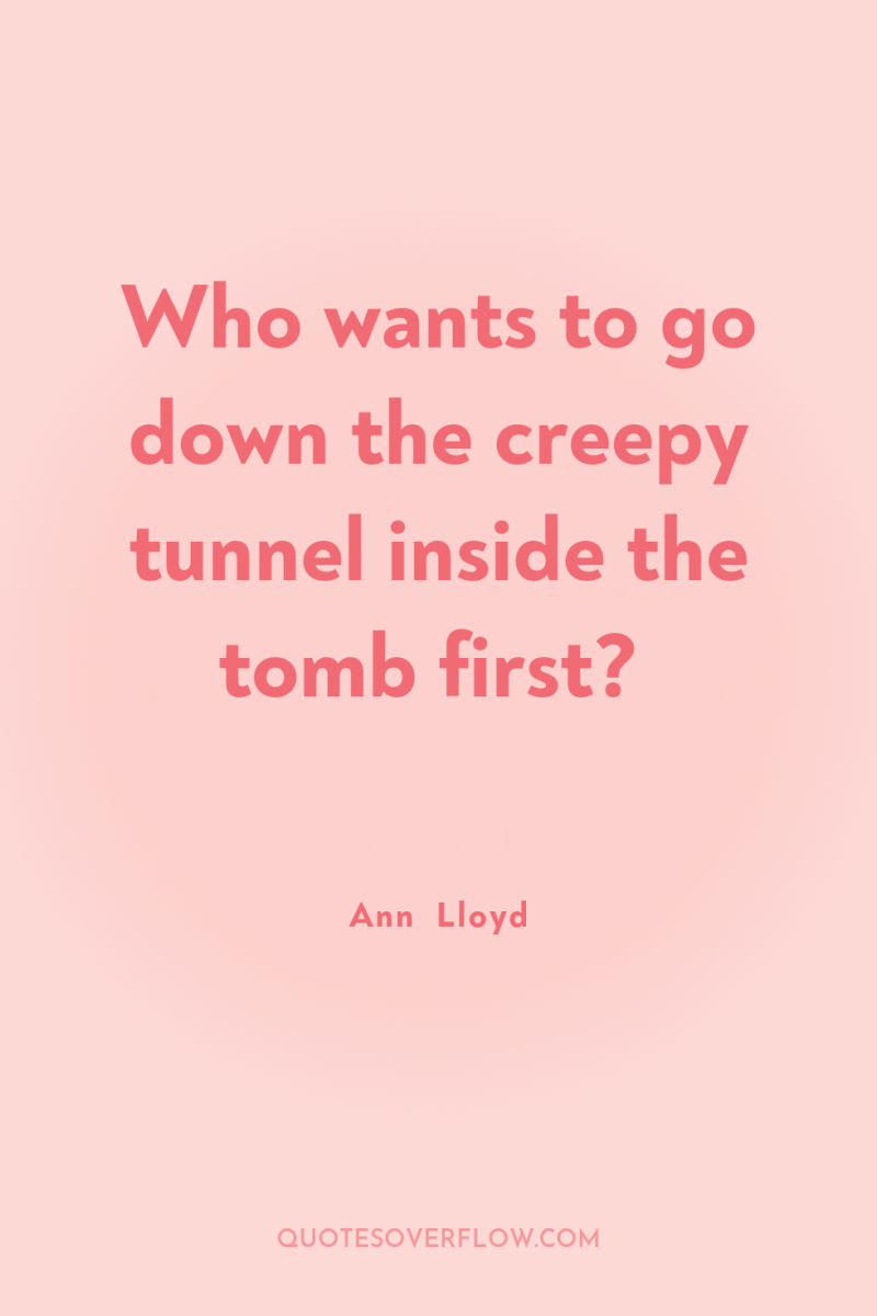 Who wants to go down the creepy tunnel inside the...
