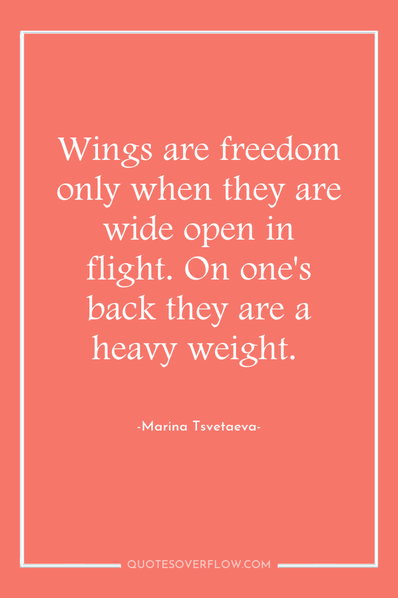 Wings are freedom only when they are wide open in...