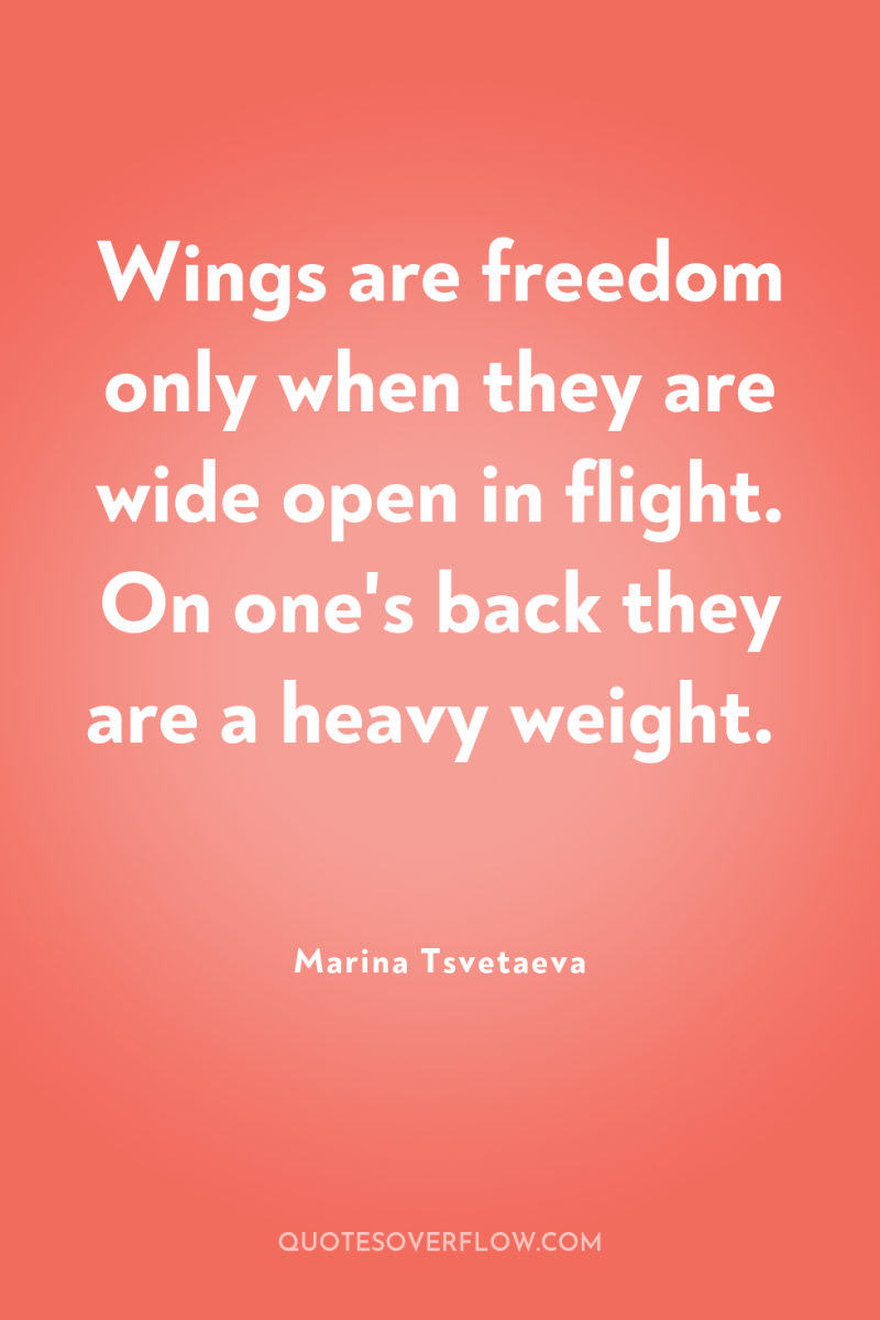 Wings are freedom only when they are wide open in...