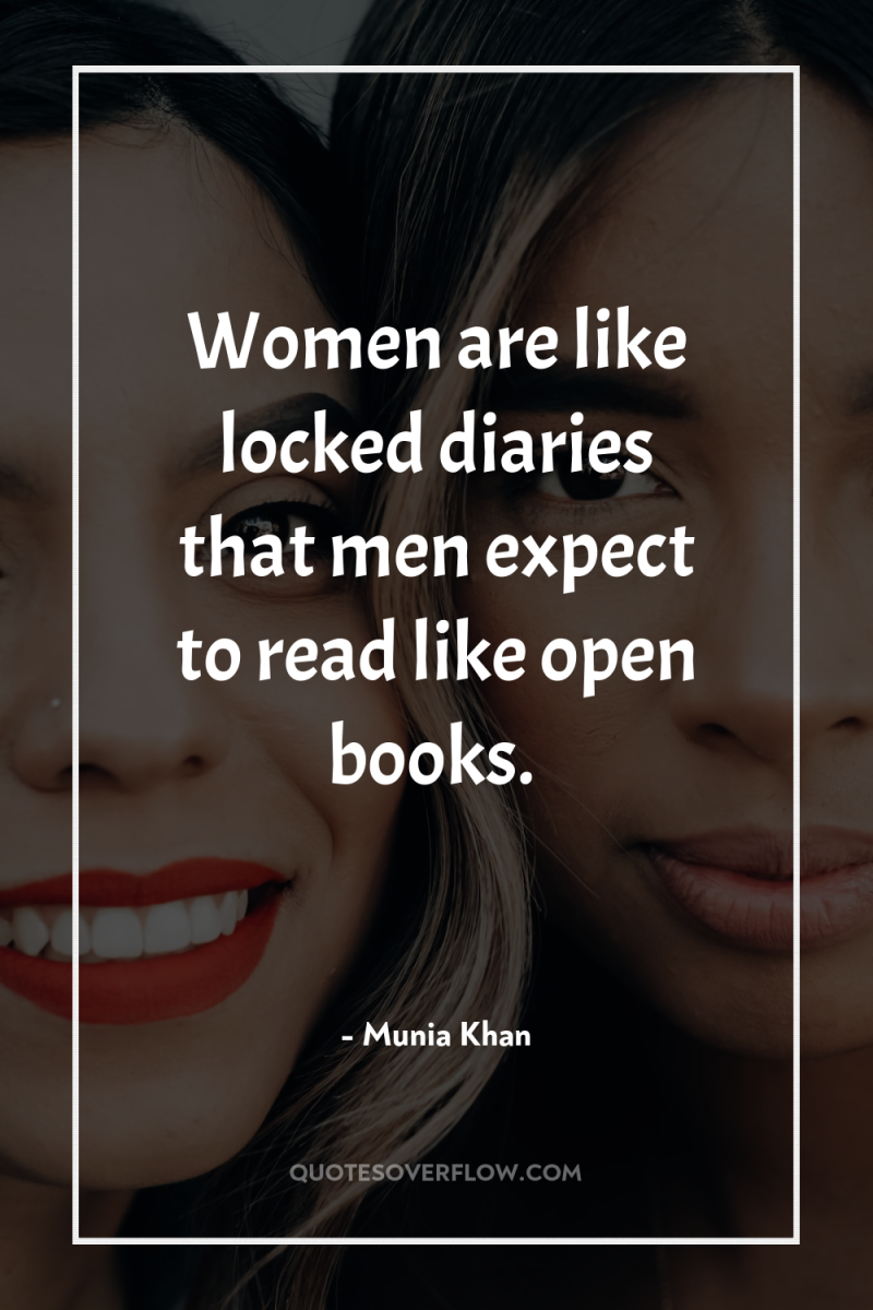 Women are like locked diaries that men expect to read...