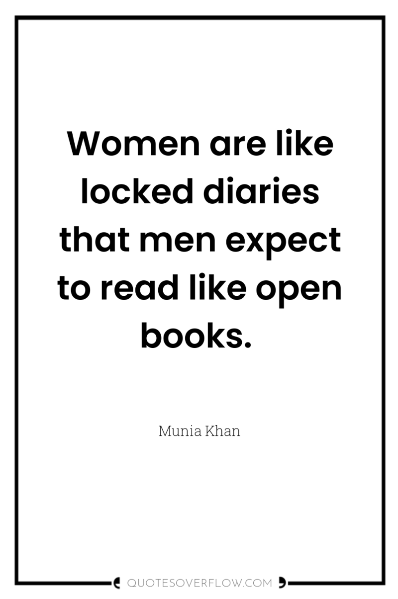 Women are like locked diaries that men expect to read...