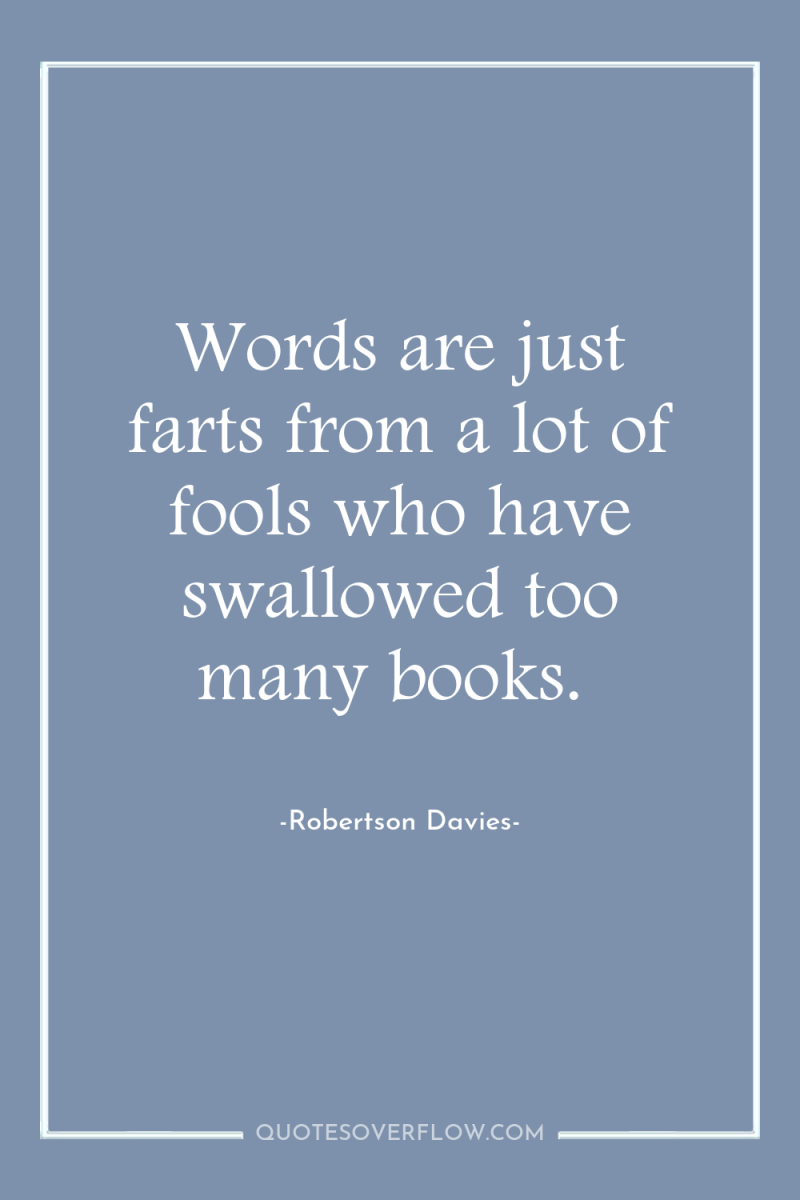 Words are just farts from a lot of fools who...