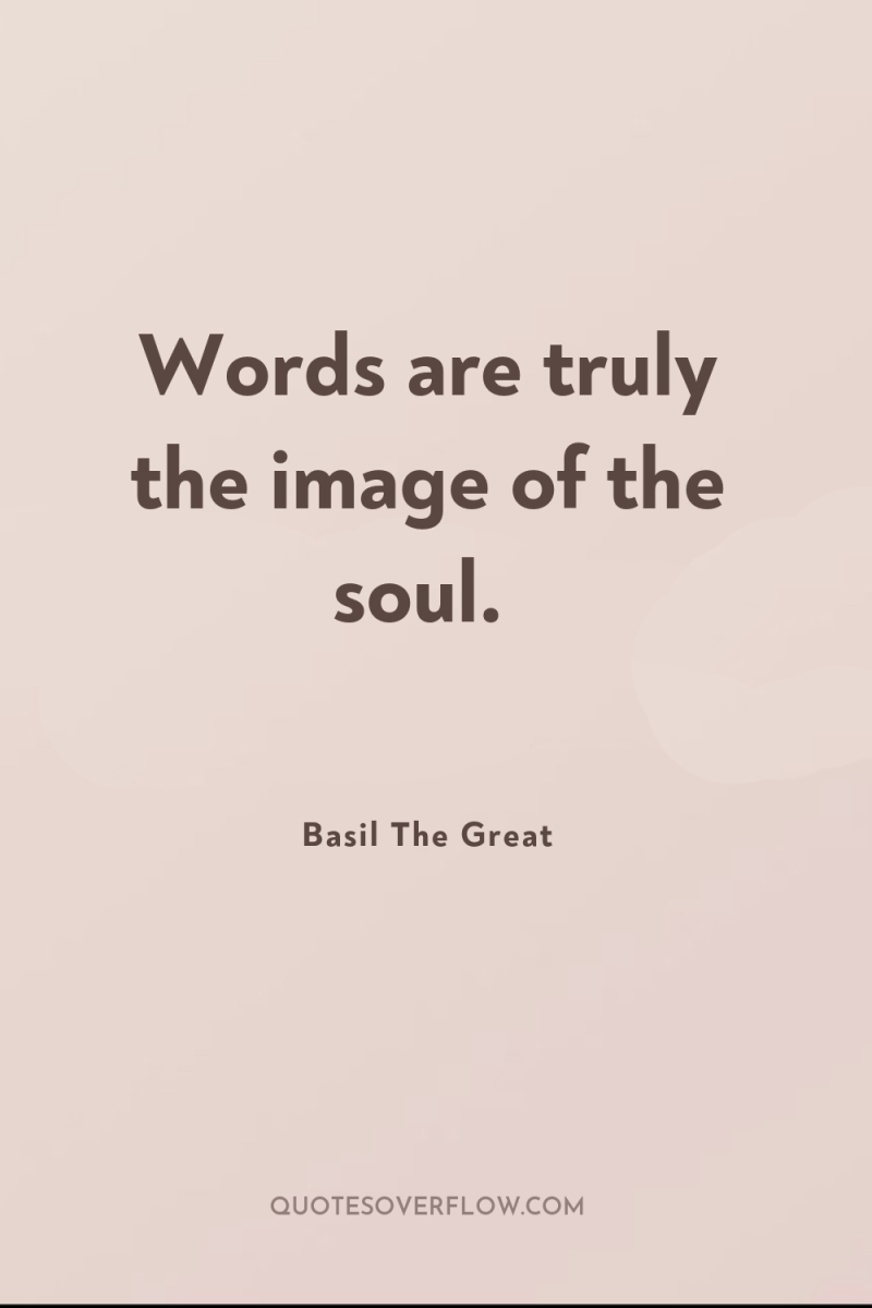 Words are truly the image of the soul. 