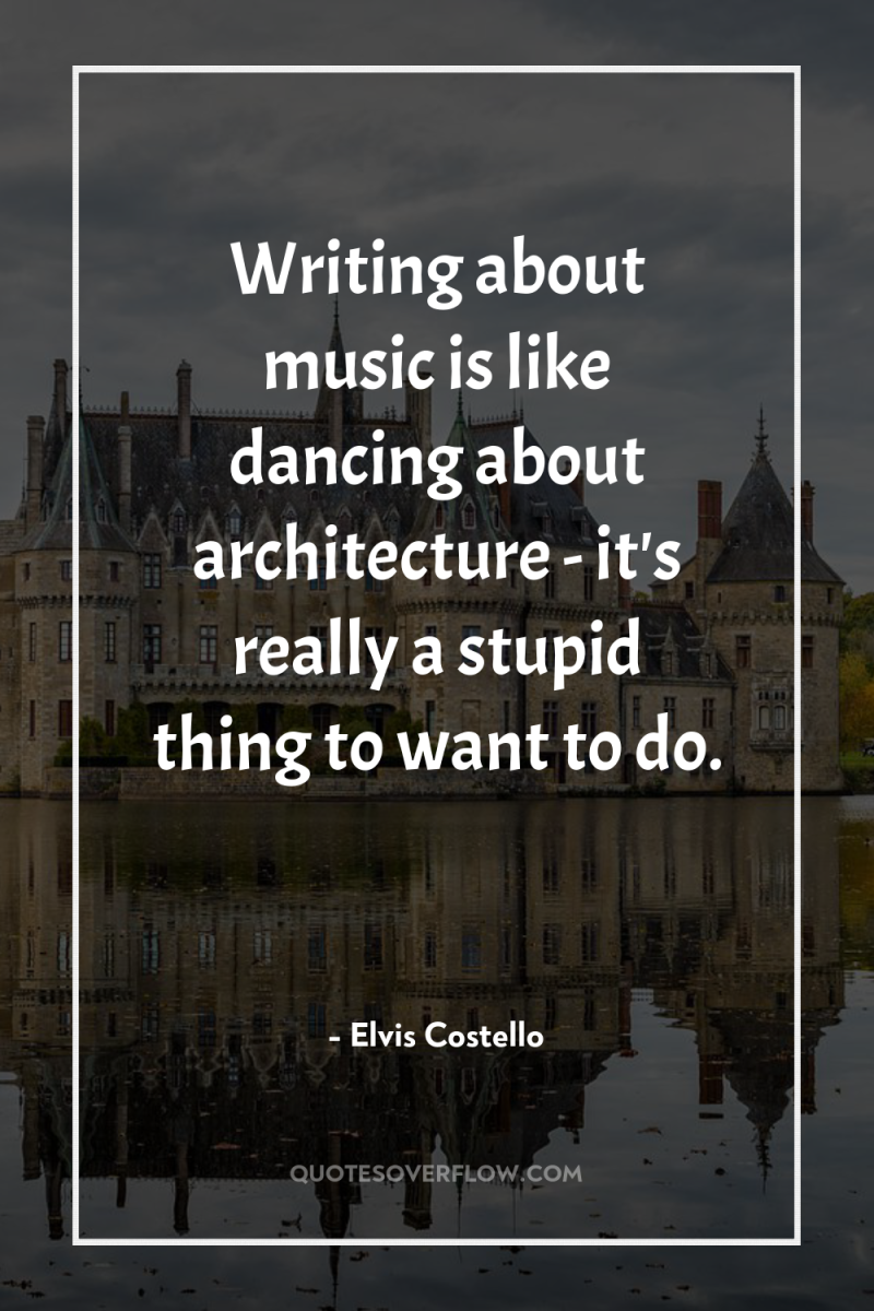 Writing about music is like dancing about architecture - it's...