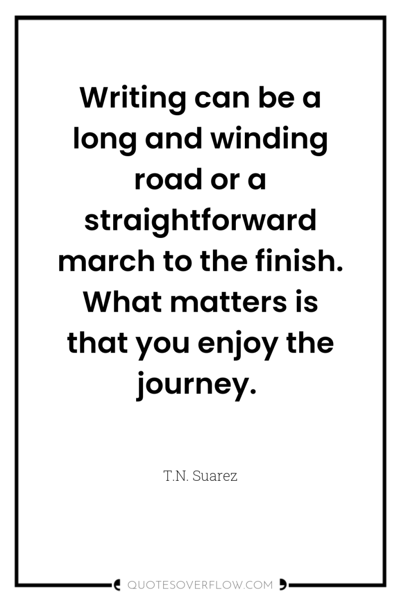 Writing can be a long and winding road or a...