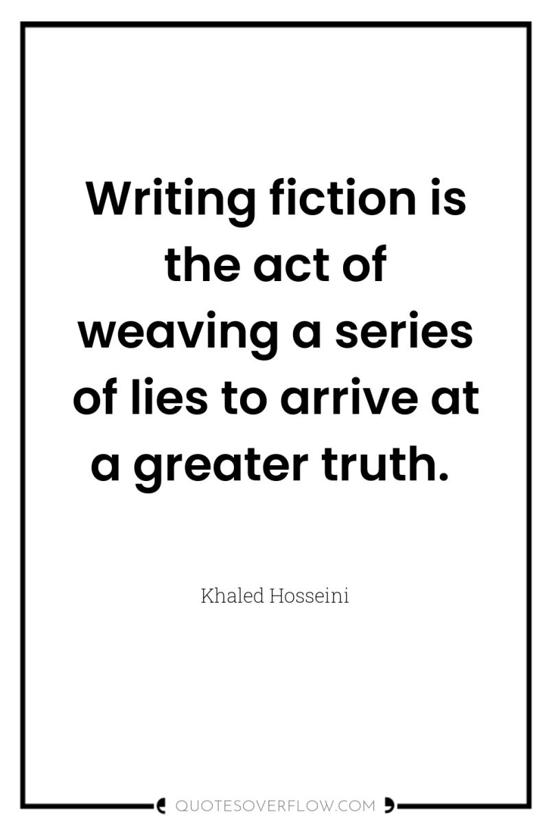 Writing fiction is the act of weaving a series of...
