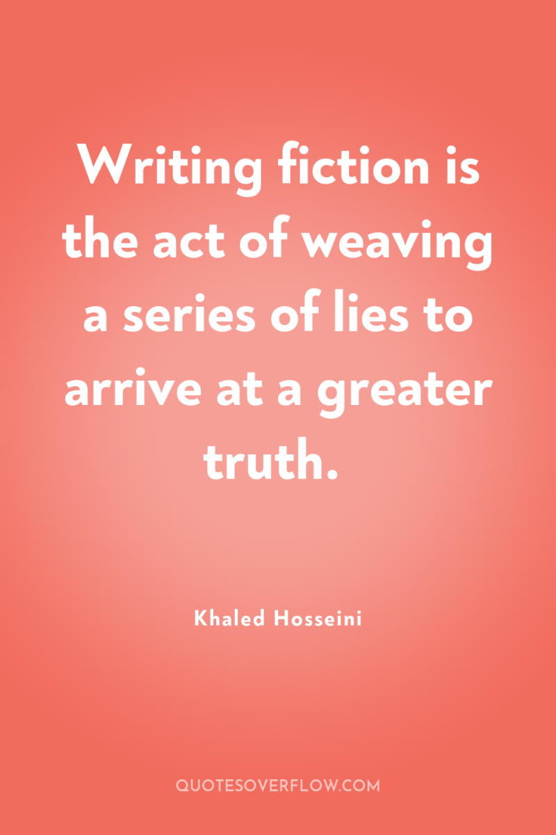 Writing fiction is the act of weaving a series of...