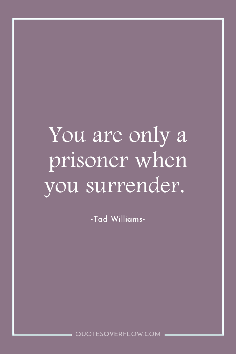 You are only a prisoner when you surrender. 