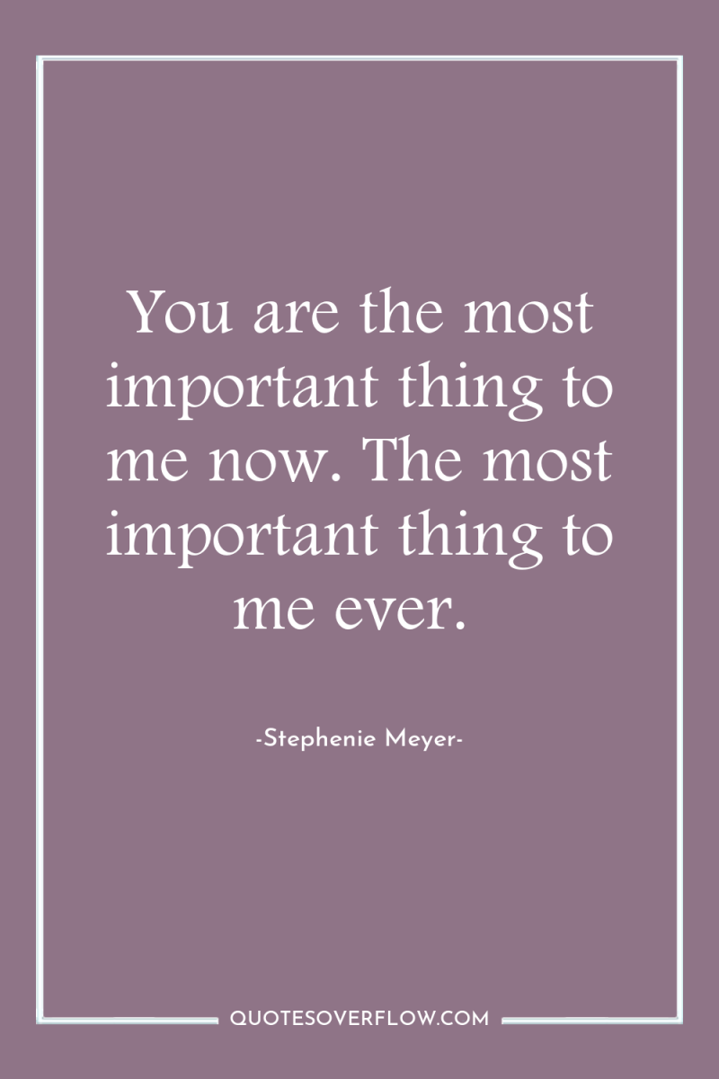 You are the most important thing to me now. The...