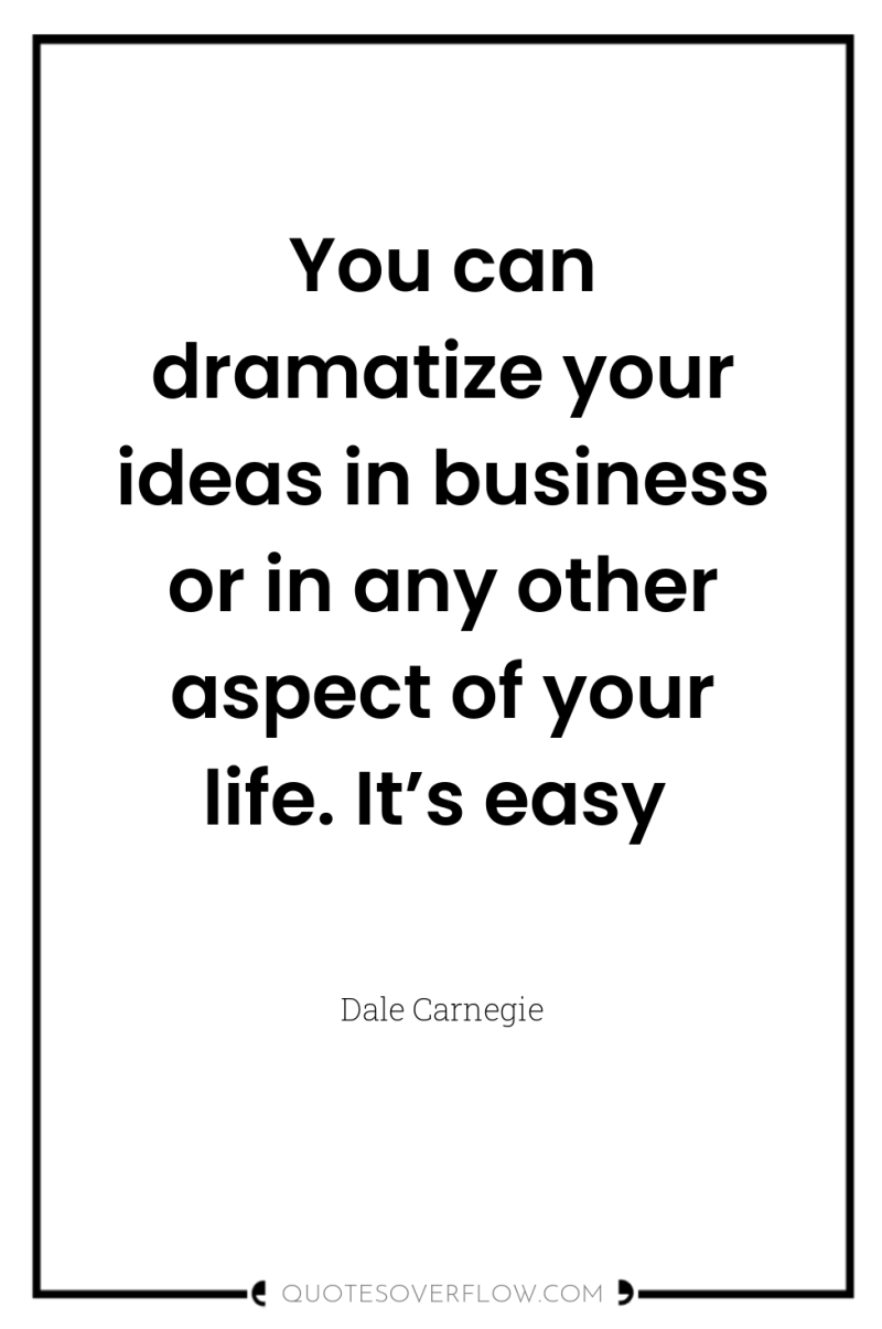 You can dramatize your ideas in business or in any...