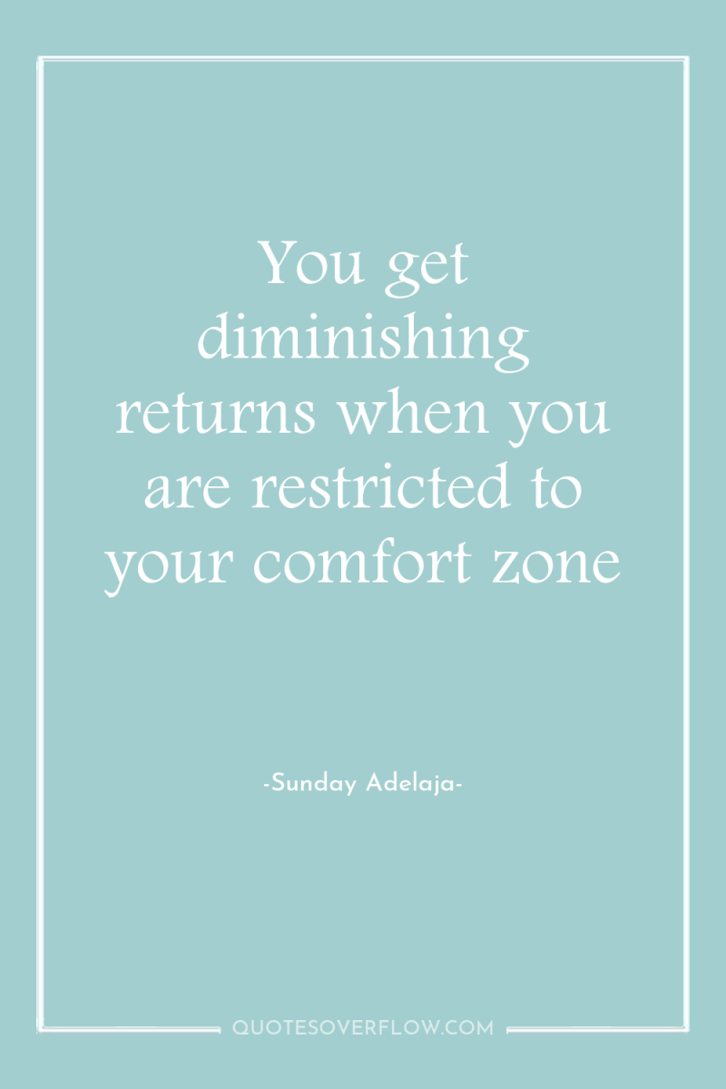 You get diminishing returns when you are restricted to your...