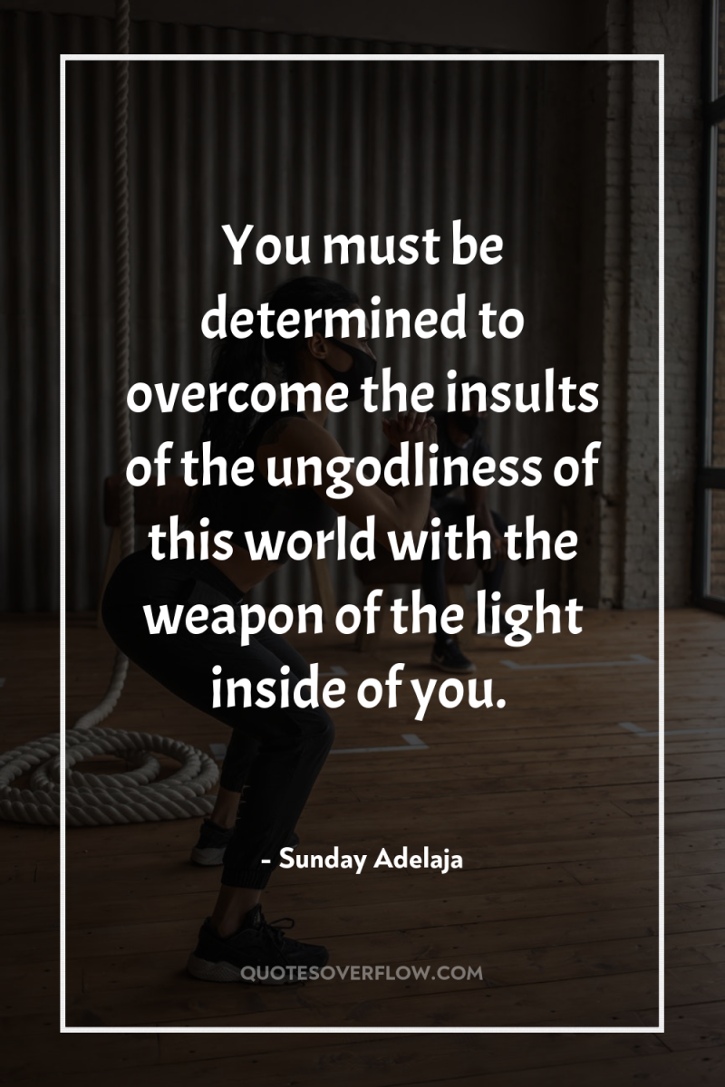 You must be determined to overcome the insults of the...