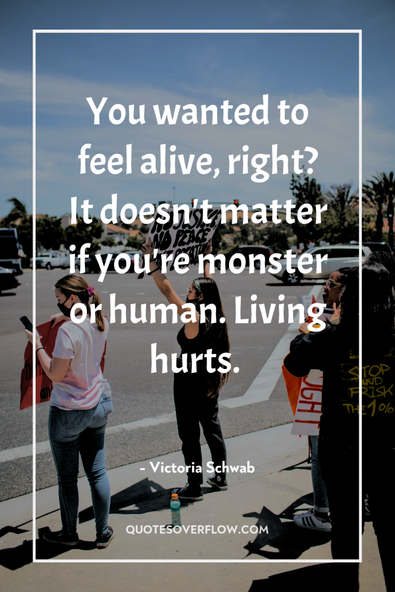 You wanted to feel alive, right? It doesn't matter if...
