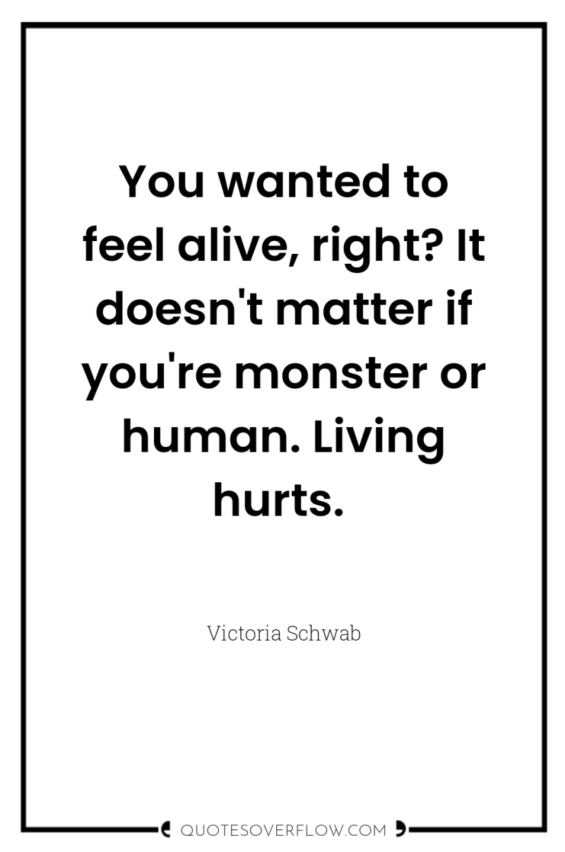 You wanted to feel alive, right? It doesn't matter if...