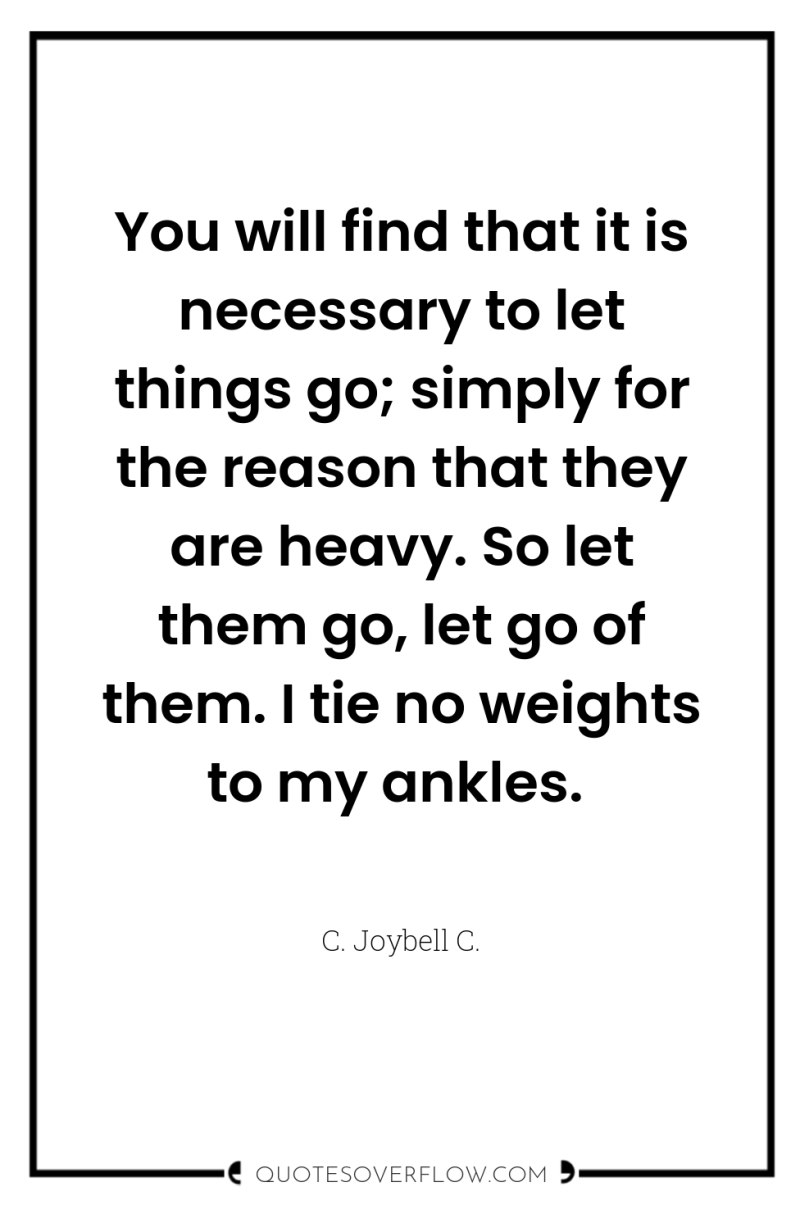You will find that it is necessary to let things...