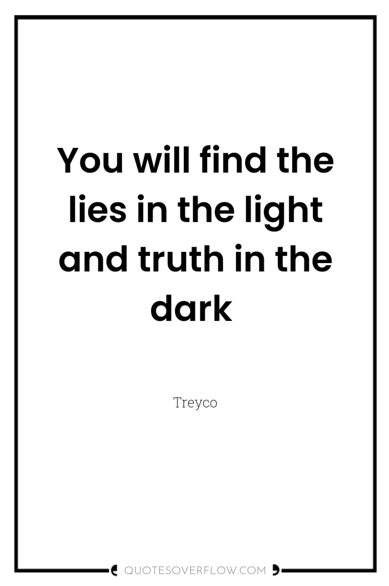 You will find the lies in the light and truth...