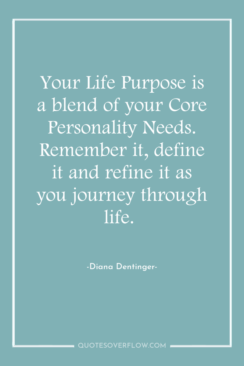 Your Life Purpose is a blend of your Core Personality...