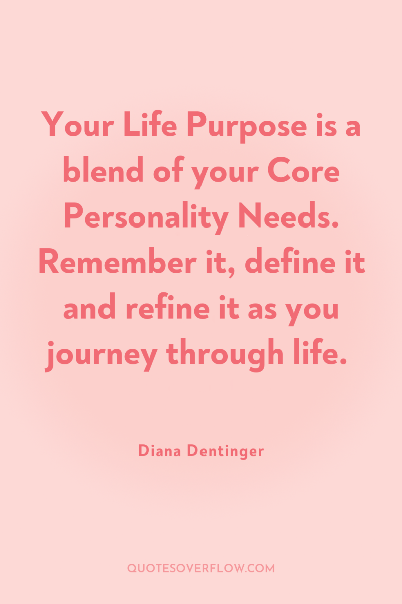 Your Life Purpose is a blend of your Core Personality...