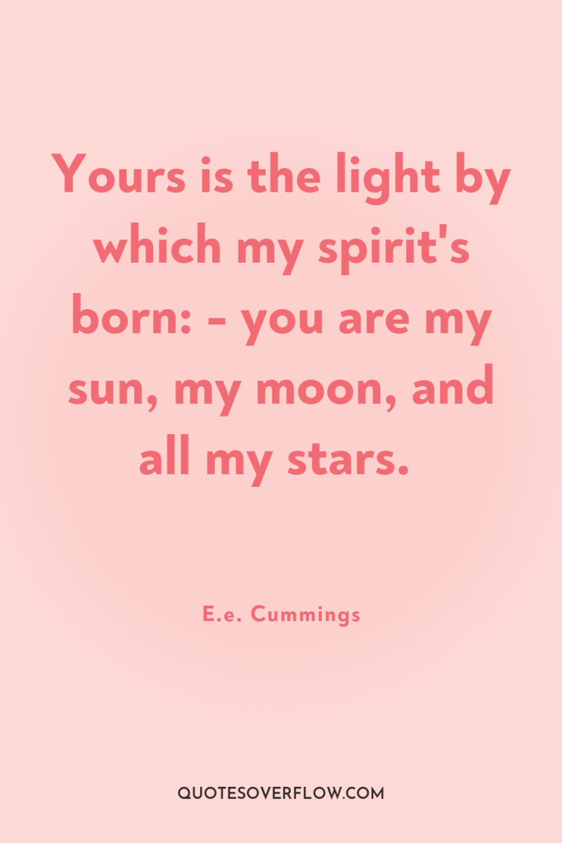 Yours is the light by which my spirit's born: -...